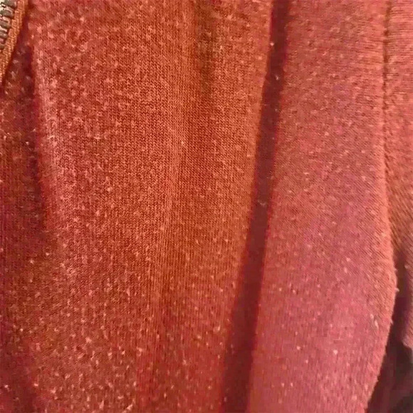 Ariella Women's S Burgundy Long Sleeve Zip-Up A-Line Knee Length Dress - Picture 5 of 7